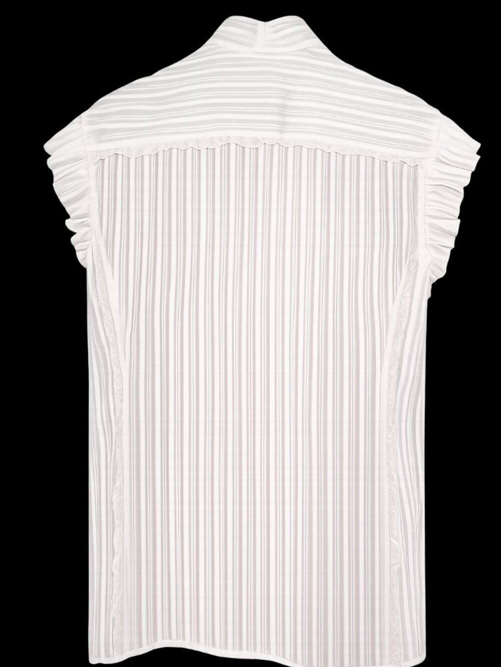 Sonia Rykiel Paris White Bow Tie Flutter Sleeve Blouse – Size 40 - Picture 6 of 6